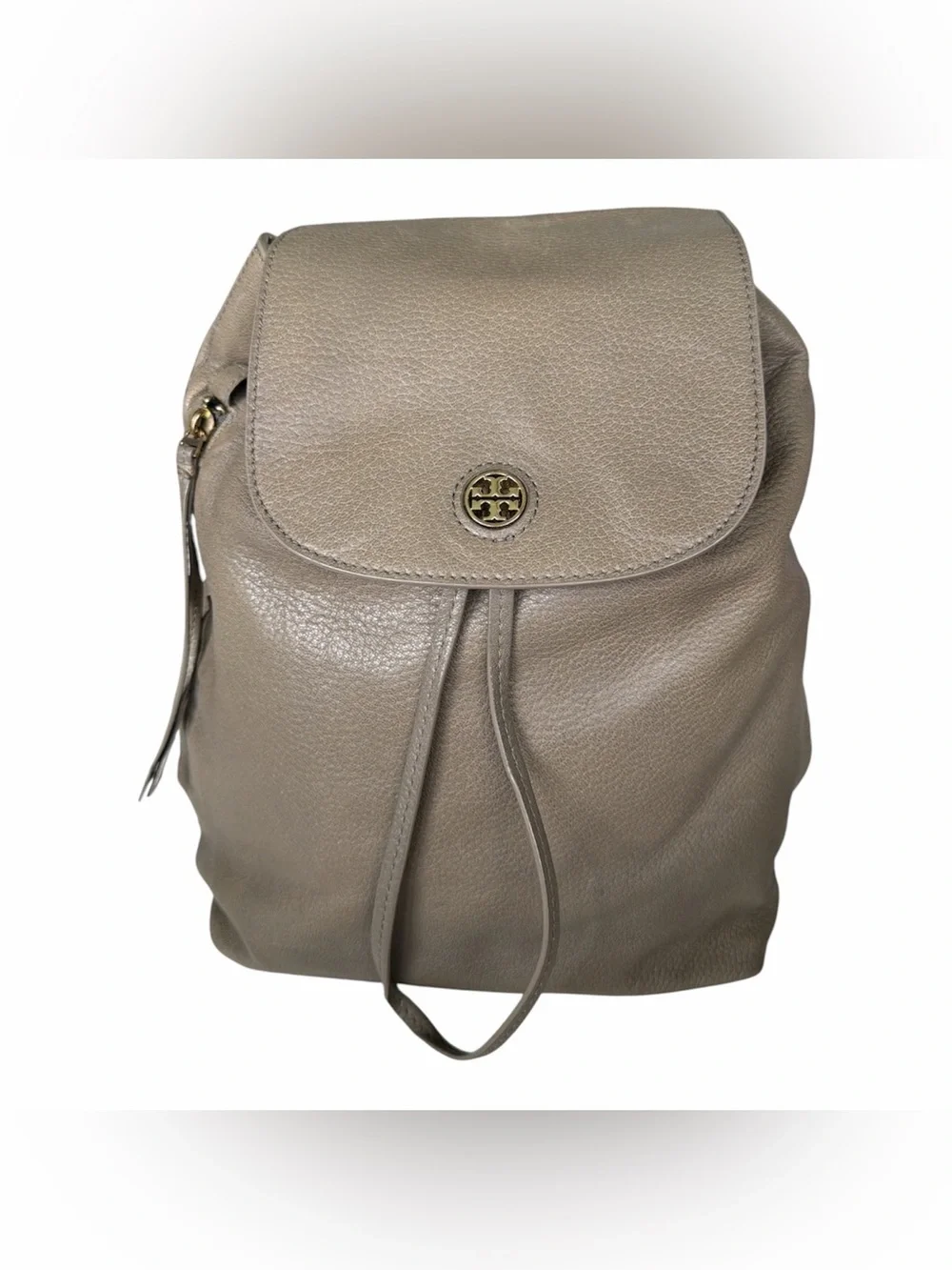 Tory Burch Pebbled Leather Backpack - Taupe Gray